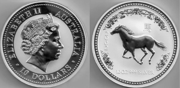 Perth Mint's Australian 10 ounce silver Lunar horse from www.lainson.eu