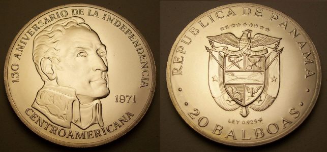 Get your 1971 Panamanian silver 20 Balboas from www.lainson.eu