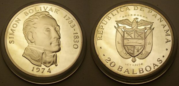 Get your 1974 Panamanian silver 20 Balboas from www.lainson.eu