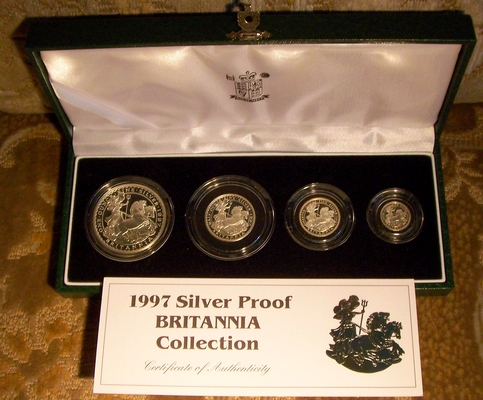 Picture of a Great Britain Britannia silver proof set 1997 from lainson.eu