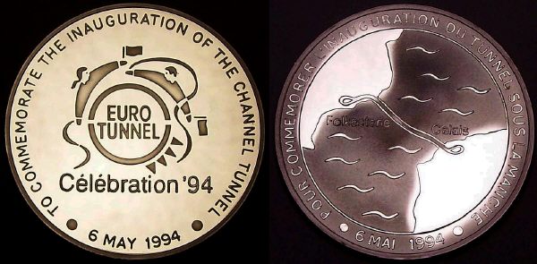 silver medal commemorating the inauguration of the channel tunnel in 1994 from www.lainson.eu