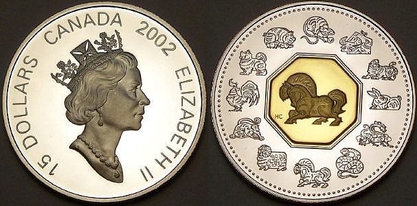 Here is a Canadian lunar horse with gold from www.lainson.eu