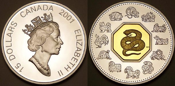 Here is a Canadian lunar snake with gold from www.lainson.eu