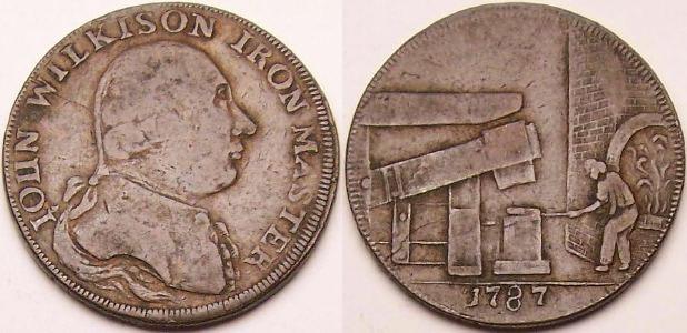 An original 1787 John Wilkinson copper token from www.lainson.eu