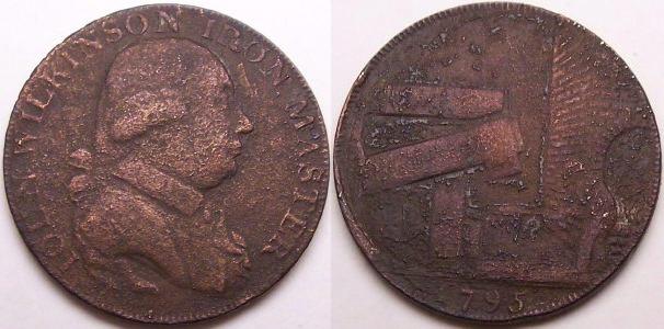 An original 1795 John Wilkinson copper token from www.lainson.eu