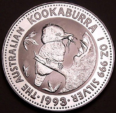 A 1993 1 ounce silver Kookaburra coin from lainson.eu