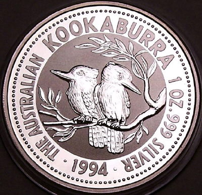 A 1994 1 ounce silver Kookaburra coin from lainson.eu