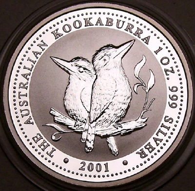 A 2001 1 ounce silver Kookaburra coin from lainson.eu