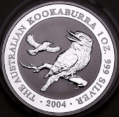 A 2004 1 ounce silver Kookaburra coin from lainson.eu