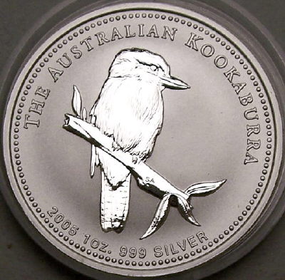 A 2005 1 ounce silver Kookaburra coin from lainson.eu
