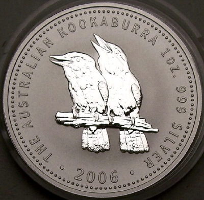 A 2006 1 ounce silver Kookaburra coin from lainson.eu