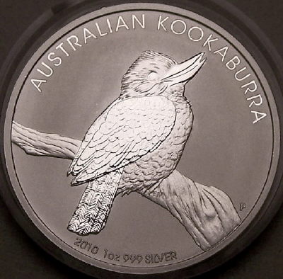 A 2010 1 ounce silver Kookaburra coin from lainson.eu
