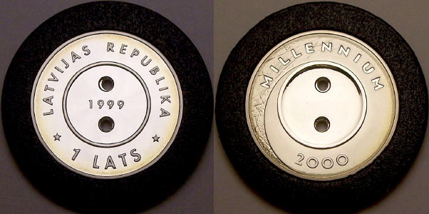 Coin picture of a Latvian 