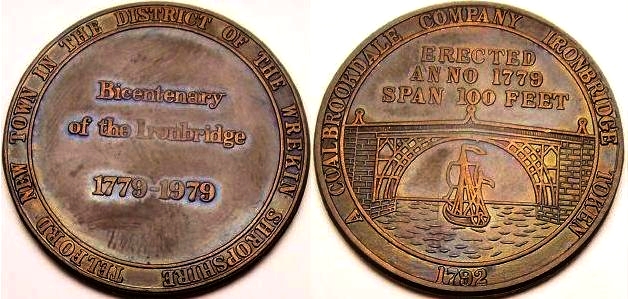 A 1979 TDC commemorative token on the occasion of 200 years of the iron bridge at Coalbrookdale from www.lainson.eu