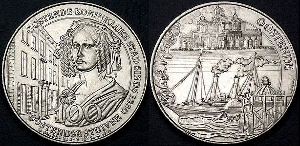 Een  Ooostendse 100 Stuiver stuk van www.lainson.eu