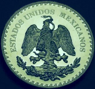 Ingot image of obverse of a 5 ounces silver Mexico American Munismatic Association medal 1987