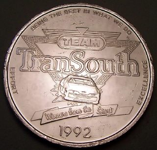 Ingot image of obverse of a 5 ounces solid .999 silver USA TranSouth round 1992