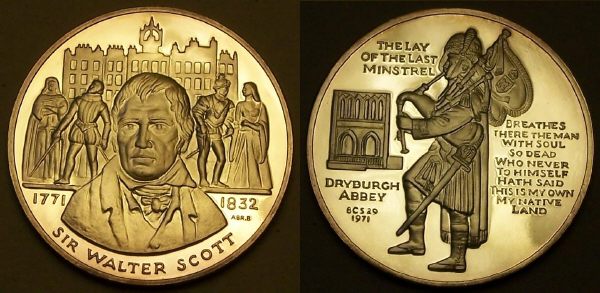 silver medal celebrating the 200th anniversary of the birth of Walter Scott from www.lainson.eu